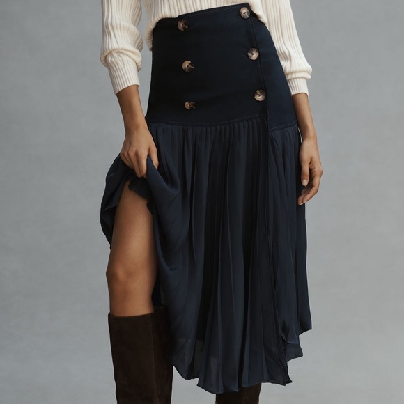 Anthropologie Dresses & Skirts - By Anthropologie Trench Pleaded midi skirt